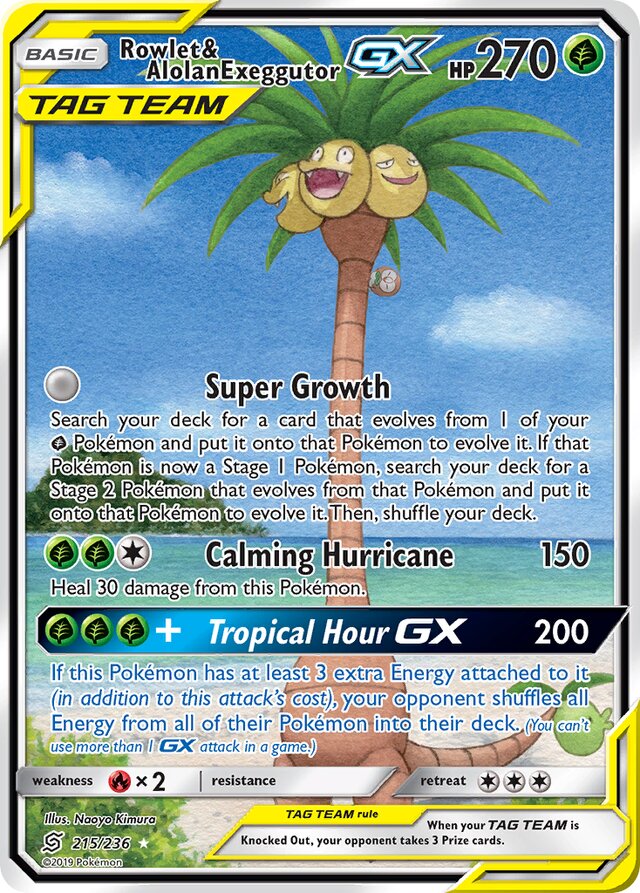 Rowlet & Alolan Exeggutor-GX (UNM 215)
