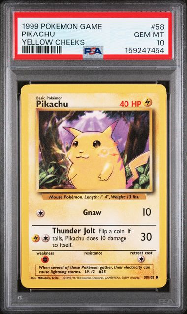 Pikachu (BS 58) PSA 10