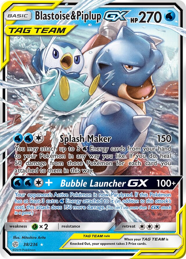 Blastoise & Piplup-GX (CEC 38)