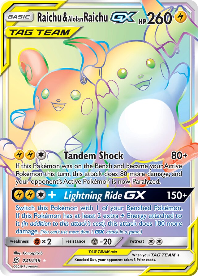 Raichu & Alolan Raichu-GX (UNM 241)