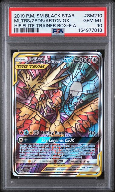 Moltres & Zapdos & Articuno GX (SM 210) PSA 10